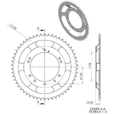 Standard Parts Peugeot 103 54 dents Pignon de chaîne - Cycle sprocket - Publicité Standard Parts Peugeot 103 54 dents Pignon de chaîne - Cycle sprocket - Publicité