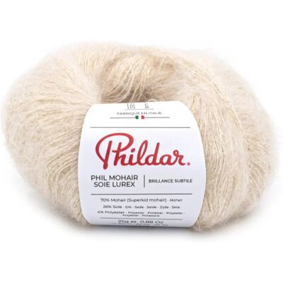PHILDAR - Mohair Soie Lurex - Écru - OEKO-TEX - Yarn - Publicité PHILDAR - Mohair Soie Lurex - Écru - OEKO-TEX - Yarn - Publicité
