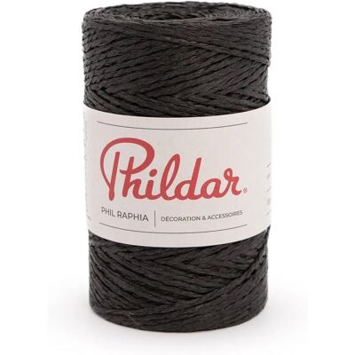 Fil Raphia Phildar Noir - Accessoire crochet - Publicité Fil Raphia Phildar Noir - Accessoire crochet - Publicité