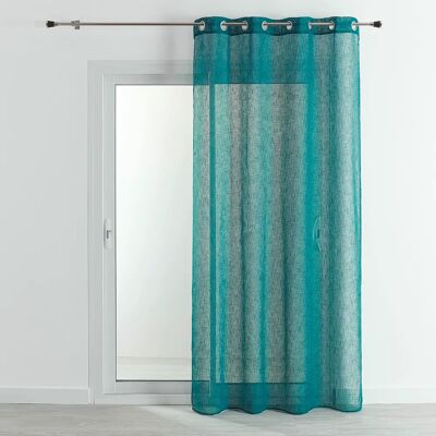 Cortina de Gaze Azul Efecto Lino 140x240cm HOME MAISON Cortina de Gaze Azul Efecto Lino 140x240cm HOME MAISON