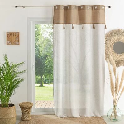 HOME MAISON Cortina de yute y pompones beige - Cortina HOME MAISON Cortina de yute y pompones beige - Cortina