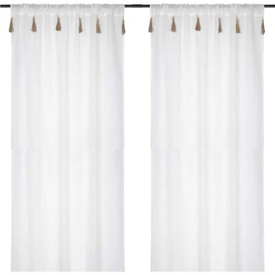 Tenda Ibiza di Stof - 140x260cm Voile Bohemien con Nappe Tenda Ibiza di Stof - 140x260cm Voile Bohemien con Nappe