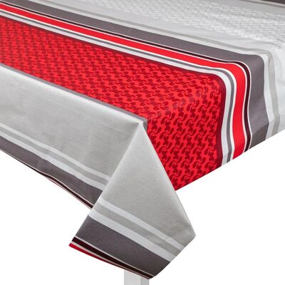 Mondial Tissus - Lauburu cretonne enduite - Rouge et Gris Mondial Tissus - Lauburu cretonne enduite - Rouge et Gris