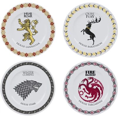 Game of Thrones Multicoloured 4-Piece Dinner Plate Set Game of Thrones Multicoloured 4-Piece Dinner Plate Set