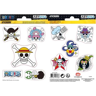 Naklejki One Piece od Abystyle - 2 arkusze - Czaszki i Kapelusz ze słomy Naklejki One Piece od Abystyle - 2 arkusze - Czaszki i Kapelusz ze słomy