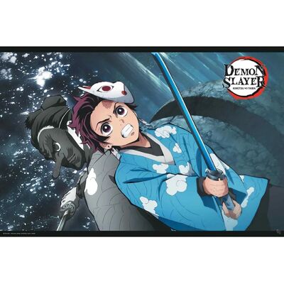 Demon Slayer Poster Tanjiro & Urukodaki - 61x91.5cm Demon Slayer Poster Tanjiro & Urukodaki - 61x91.5cm