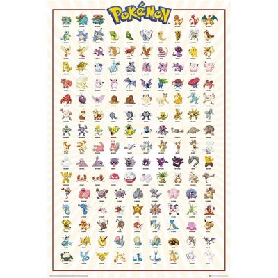 ABYstyle Pokémon Kanto 151 Poster - 91,5x61cm ABYstyle Pokémon Kanto 151 Poster - 91,5x61cm