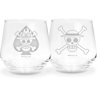 ABYstyle One Piece Luffy & Ace Glass Set - No Color - 30cl - Glass Set ABYstyle One Piece Luffy & Ace Glass Set - No Color - 30cl - Glass Set