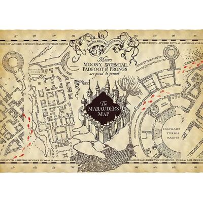 Poster Harry Potter Carte de Marauder - 66x46 cm - Publicité Poster Harry Potter Carte de Marauder - 66x46 cm - Publicité