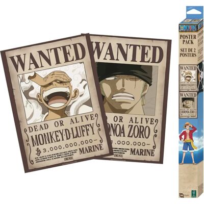 GB Eye One Piece Set 2 Posters Chibi 52x38 - Wanted Luffy & Zoro - Publicité GB Eye One Piece Set 2 Posters Chibi 52x38 - Wanted Luffy & Zoro - Publicité