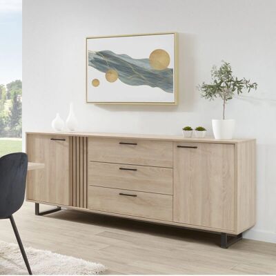 Matelpro - Madera - Chêne sable - 220 cm - Buffet - Publicité Matelpro - Madera - Chêne sable - 220 cm - Buffet - Publicité