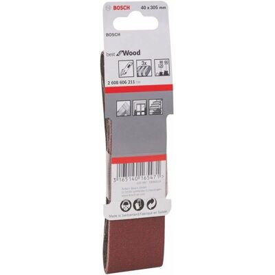 Bandes abrasives Bosch - Pack de 3 assortis pour Ponceuse - Publicité Bandes abrasives Bosch - Pack de 3 assortis pour Ponceuse - Publicité