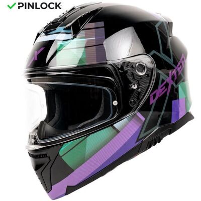 Dexter - ELEVEN WONDERWORLD - Noir/Violet/Vert - Casque - Publicité Dexter - ELEVEN WONDERWORLD - Noir/Violet/Vert - Casque - Publicité