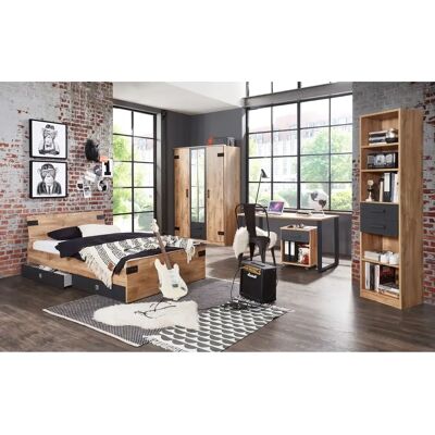 Pegane - Ensemble chambre adulte Imitation chêne poutre 140x200 cm - Naturel clair - 140x200 cm - Ensemble chambre - Publicité Pegane - Ensemble chambre adulte Imitation chêne poutre 140x200 cm - Naturel clair - 140x200 cm - Ensemble chambre - Publicité