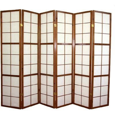 Pegane Paravent Shoji en Bois - 6 Panneaux - Marron Foncé - Publicité Pegane Paravent Shoji en Bois - 6 Panneaux - Marron Foncé - Publicité