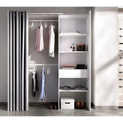 Pegane - Armoire dressing extensible - Blanc - Wardrobe - Publicité Pegane - Armoire dressing extensible - Blanc - Wardrobe - Publicité
