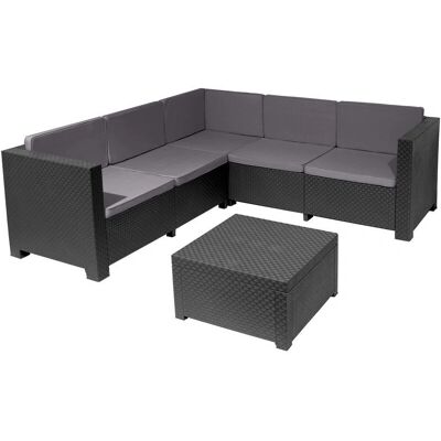 PEGANE - Salon de Jardin 5 places - Anthracite - Ensemble Jardin - Publicité PEGANE - Salon de Jardin 5 places - Anthracite - Ensemble Jardin - Publicité