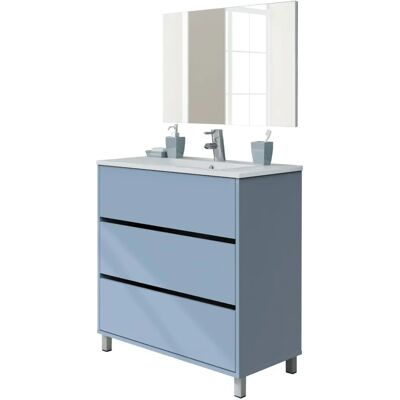 Pegane - Armoire salle de bain bleu azur 3 portes - Armoire de salle de bain - Publicité Pegane - Armoire salle de bain bleu azur 3 portes - Armoire de salle de bain - Publicité