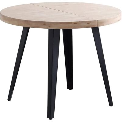 Pegane - Table ronde extensible - Chêne nordique - 100-180 cm - Table à manger - Publicité Pegane - Table ronde extensible - Chêne nordique - 100-180 cm - Table à manger - Publicité