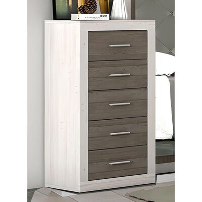 Pegane Chiffonnier 5 tiroirs - Pin andersen - 60 x 39,6 x 106,5 cm - Publicité Pegane Chiffonnier 5 tiroirs - Pin andersen - 60 x 39,6 x 106,5 cm - Publicité