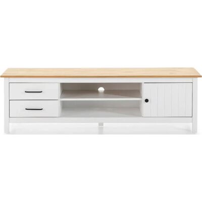 Pegane - Meuble TV - Pin massif - Chêne - TV stand - Publicité Pegane - Meuble TV - Pin massif - Chêne - TV stand - Publicité