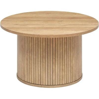 Pegane - Table basse ronde MDF naturel - coffee table - Publicité Pegane - Table basse ronde MDF naturel - coffee table - Publicité
