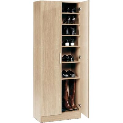 Pegane - Cambrian Oak - 60x35x170 cm - armoire à chaussures - Publicité Pegane - Cambrian Oak - 60x35x170 cm - armoire à chaussures - Publicité
