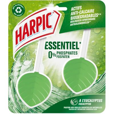 Harpic - Bloc WC Essentiel à l'eucalyptus - 2x35g - Toilet Cleaner Block - Publicité Harpic - Bloc WC Essentiel à l'eucalyptus - 2x35g - Toilet Cleaner Block - Publicité