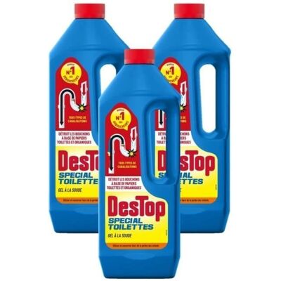 Destop Modèle - Nettoyant pour toilettes - Efficace contre les bouchons organiques et en papier - Publicité Destop Modèle - Nettoyant pour toilettes - Efficace contre les bouchons organiques et en papier - Publicité
