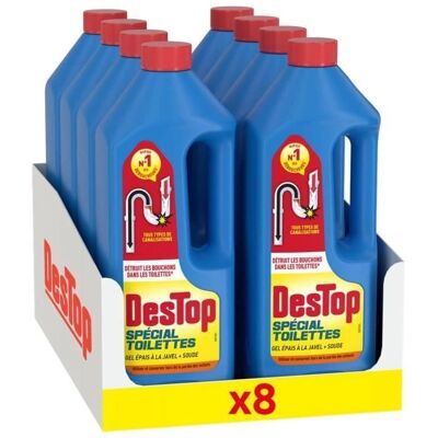 Destop Lot De 8 Gels Déboucheur Spécial Toilettes - Nettoyant WC - Publicité Destop Lot De 8 Gels Déboucheur Spécial Toilettes - Nettoyant WC - Publicité