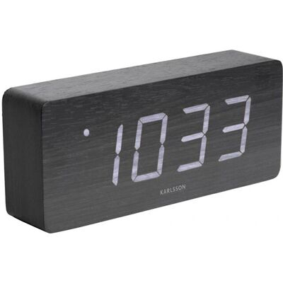 Natura - Réveil carré en bois - Noir - Horloge, température, date, alarmes - 9 cm - Publicité Natura - Réveil carré en bois - Noir - Horloge, température, date, alarmes - 9 cm - Publicité