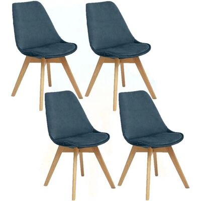 Toilinux Baya Chaise Velours Bleu Petrol 4 - Ensemble - Publicité Toilinux Baya Chaise Velours Bleu Petrol 4 - Ensemble - Publicité