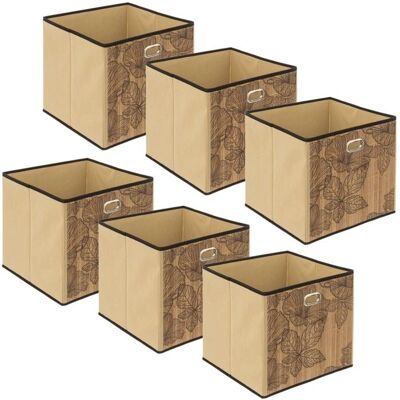 Toilinux Modèle - Boîtes de rangement en bambou tropical - Pack de 6 - Organisateurs décoratifs - Publicité Toilinux Modèle - Boîtes de rangement en bambou tropical - Pack de 6 - Organisateurs décoratifs - Publicité