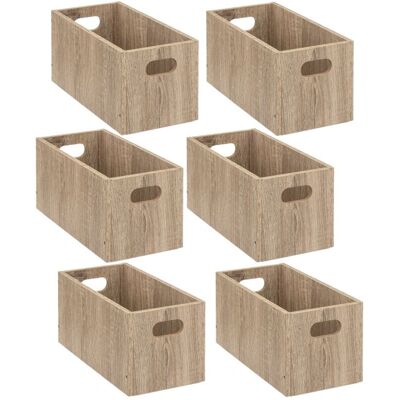 Toilinux L514934A Boîte de Rangement - Lot de 6 Boîtes Rectangulaires MDF Beige - Publicité Toilinux L514934A Boîte de Rangement - Lot de 6 Boîtes Rectangulaires MDF Beige - Publicité