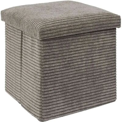 CMP - Puff Estriado Taupe - 38x38x38 cm - Bette de rangement - Publicité CMP - Puff Estriado Taupe - 38x38x38 cm - Bette de rangement - Publicité