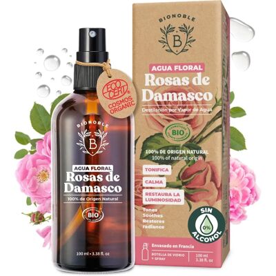BIONOBLE Agua de Rosa Orgánica Hidrolato de Rosa Damascena - Agua de Rosa BIONOBLE Agua de Rosa Orgánica Hidrolato de Rosa Damascena - Agua de Rosa