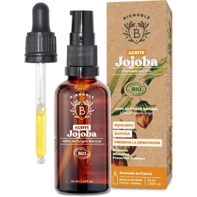 Aceite de Jojoba BIONOBLE - 100% Puro, Orgánico y Prensado en Frío para Cara, Cuerpo, Cabello, Barba Aceite de Jojoba BIONOBLE - 100% Puro, Orgánico y Prensado en Frío para Cara, Cuerpo, Cabello, Barba