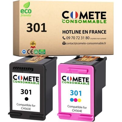Cartouches d'Encre Compatibles HP 301 - Pack de 2 - Noir & Couleur - Cartouches d'Imprimante - Publicité Cartouches d'Encre Compatibles HP 301 - Pack de 2 - Noir & Couleur - Cartouches d'Imprimante - Publicité