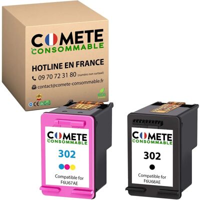 Cartouches d'Encre HP 302 Noire et Couleur - Compatibles, Haute Qualité - Publicité Cartouches d'Encre HP 302 Noire et Couleur - Compatibles, Haute Qualité - Publicité