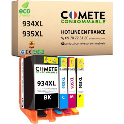 COMETE CONSOMMABLE - 934XL/935XL - Noir - 4x - Inkjet - Publicité COMETE CONSOMMABLE - 934XL/935XL - Noir - 4x - Inkjet - Publicité