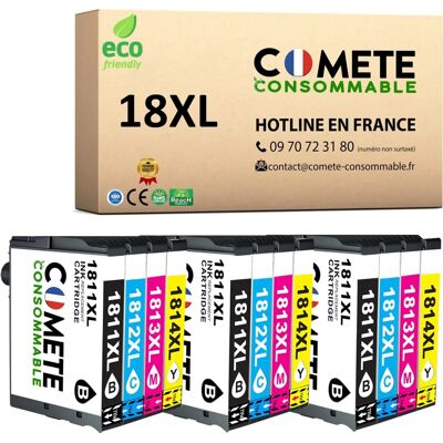 Ensemble de 12 cartouches compatibles Epson T1815 - Expression Home - Publicité Ensemble de 12 cartouches compatibles Epson T1815 - Expression Home - Publicité