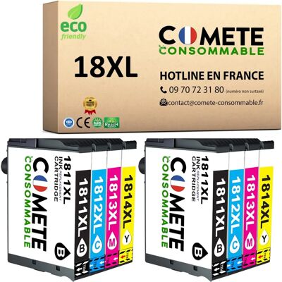 COMETE CONSOMMABLE - T1815 - 8 cartouches - Inkjet - Publicité COMETE CONSOMMABLE - T1815 - 8 cartouches - Inkjet - Publicité