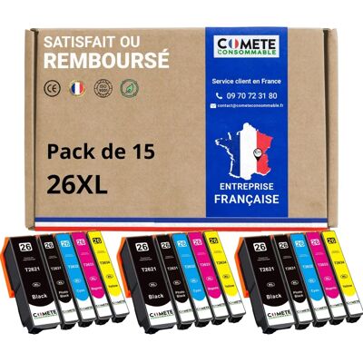 COMETE - T2621/T2631/T2632/T2633/T2634 - 15 cartouches - Cartouche d encre - Publicité COMETE - T2621/T2631/T2632/T2633/T2634 - 15 cartouches - Cartouche d encre - Publicité