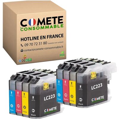 CONSUMIBLE COMETE LC223 LC221 - Cartouches d'encre multicolores haute capacité (4 pièces) - Publicité CONSUMIBLE COMETE LC223 LC221 - Cartouches d'encre multicolores haute capacité (4 pièces) - Publicité