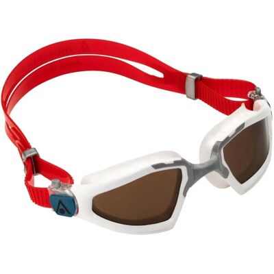 Aqua Sphere Kayenne Pro Swim Goggles - Polarised Lens White/Red/Brown Aqua Sphere Kayenne Pro Swim Goggles - Polarised Lens White/Red/Brown