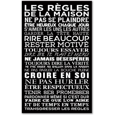 Hexoa Règlement de la Maison - 50x80cm Noir & Blanc - Publicité Hexoa Règlement de la Maison - 50x80cm Noir & Blanc - Publicité