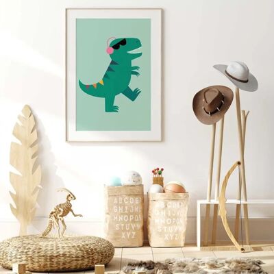 Affiche pour enfants Hexoa Dino Music - Affiche - Publicité Affiche pour enfants Hexoa Dino Music - Affiche - Publicité