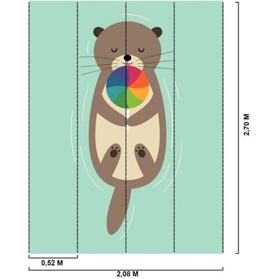 Hexoa Otter Art mural - Multicolore 208x270 cm - Papier peint - Publicité Hexoa Otter Art mural - Multicolore 208x270 cm - Papier peint - Publicité