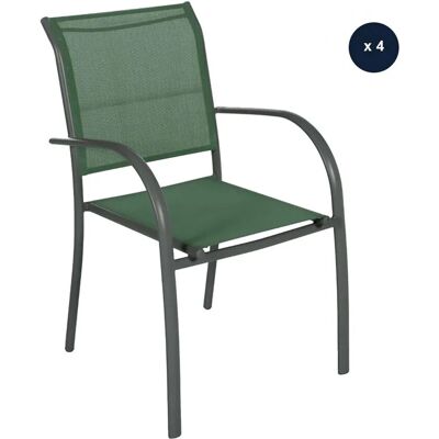 Chaises de jardin empilables Hespéride Olive / Graphite - Fauteuil - Publicité Chaises de jardin empilables Hespéride Olive / Graphite - Fauteuil - Publicité