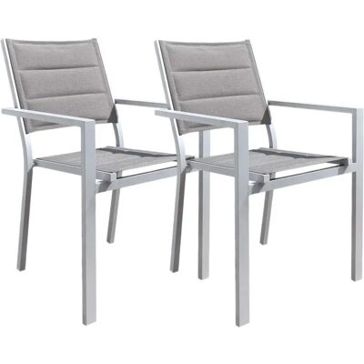 Jardiline - Ibiza - Gris - Aluminium - Textilene Garden chair - Publicité Jardiline - Ibiza - Gris - Aluminium - Textilene Garden chair - Publicité